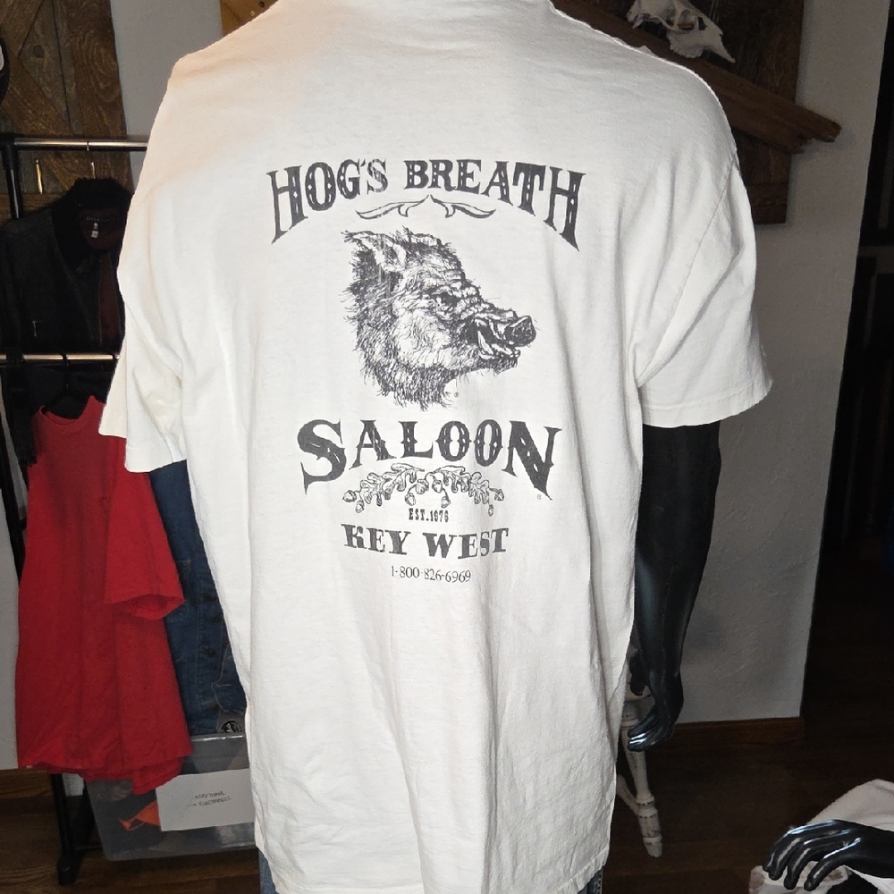 Fruit of the Loom White Hog's Breath Saloon Graphic Tee